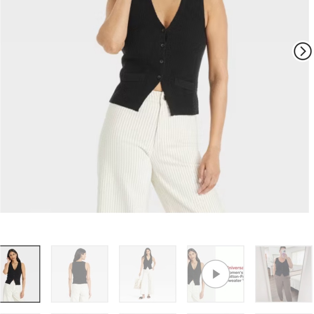 Universal Thread Ribbed Button-Up sweater vest